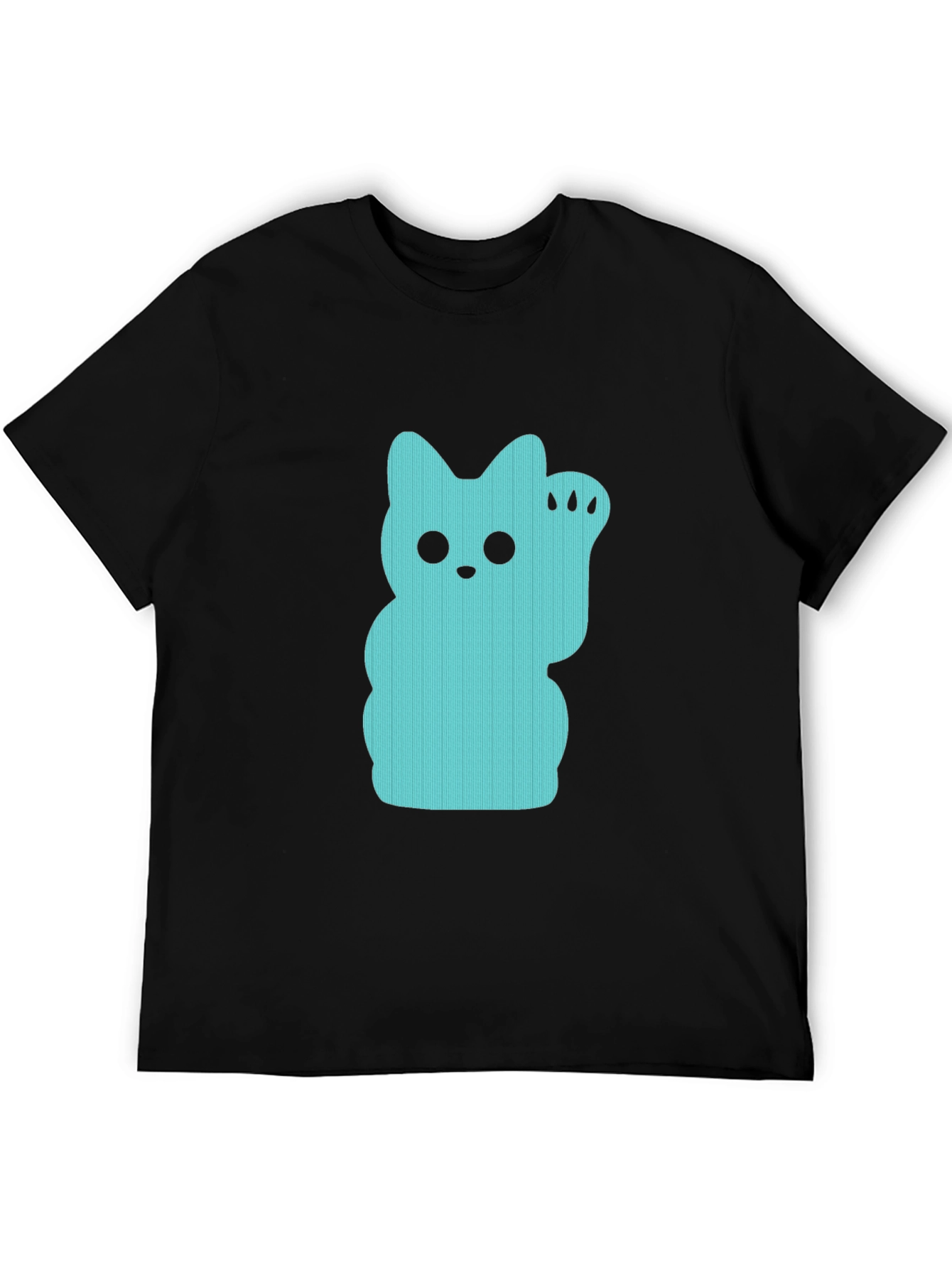Lucky Cat Graphic Tee - Black Crew Neck