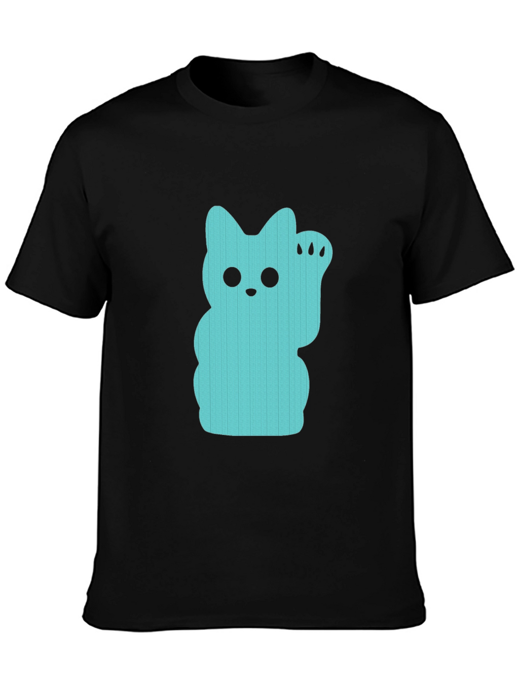 Lucky Cat Graphic Tee - Black Crew Neck