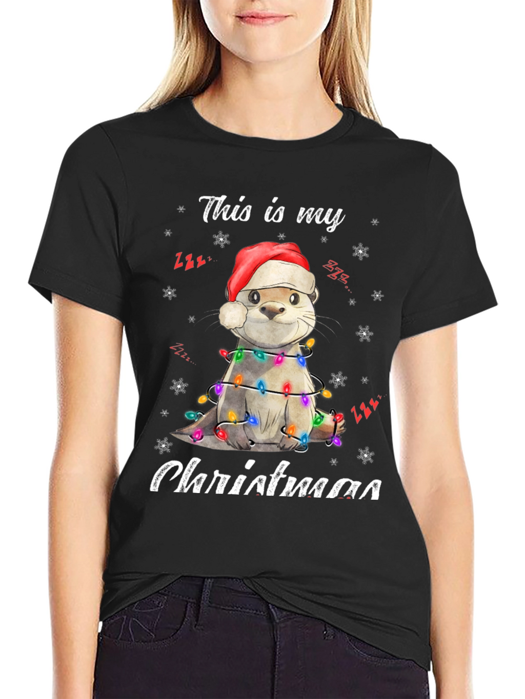 Festive Otter Christmas T-Shirt