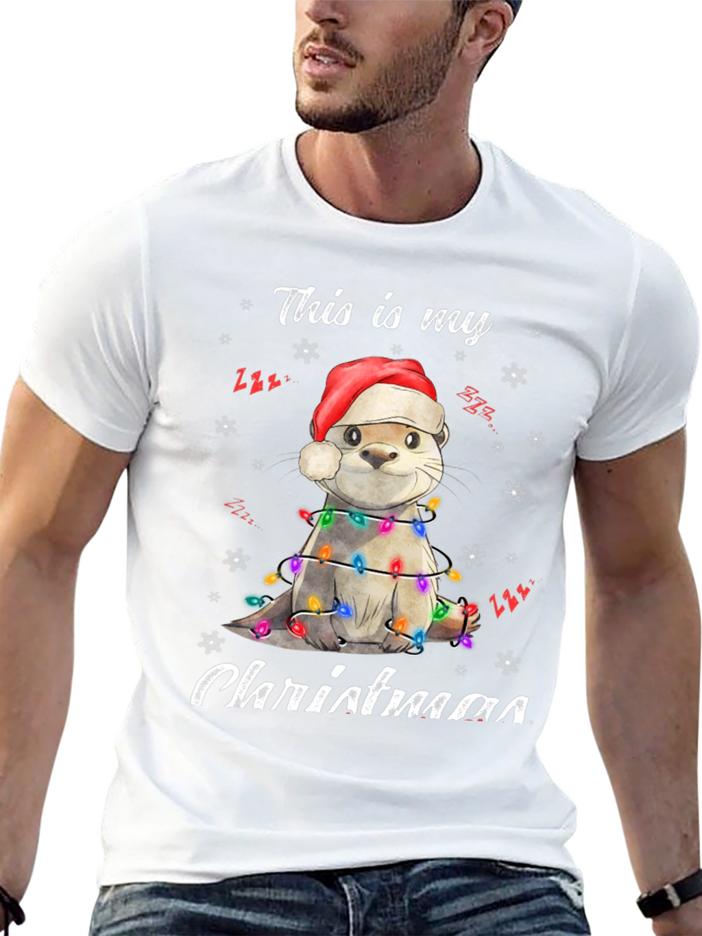 Festive Otter Christmas T-Shirt
