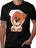 Teddy Bear Hoodie Graphic T-Shirt