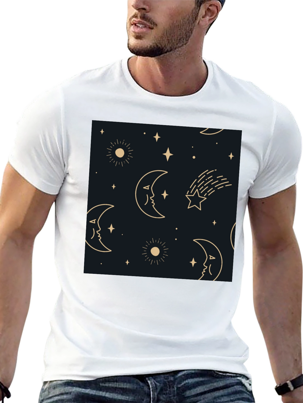 Celestial Dreamscape Tee - Stars Moons Comfort