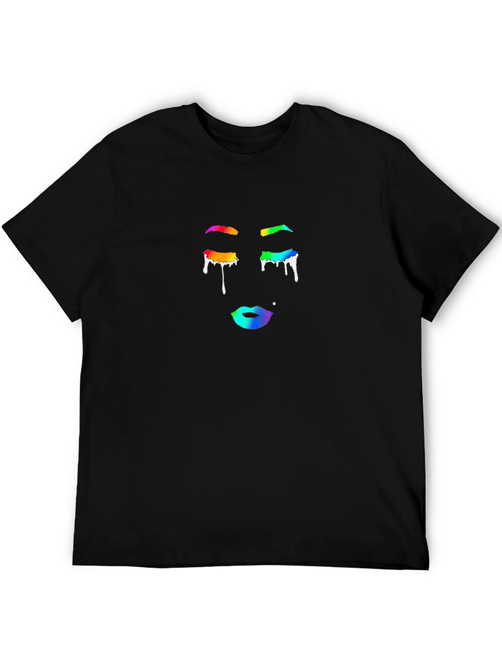 Rainbow Tears Graphic Black T-Shirt
