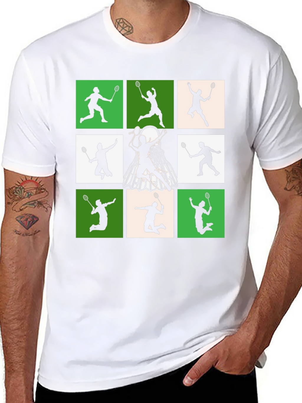 Badminton Player Silhouette Graphic Tee