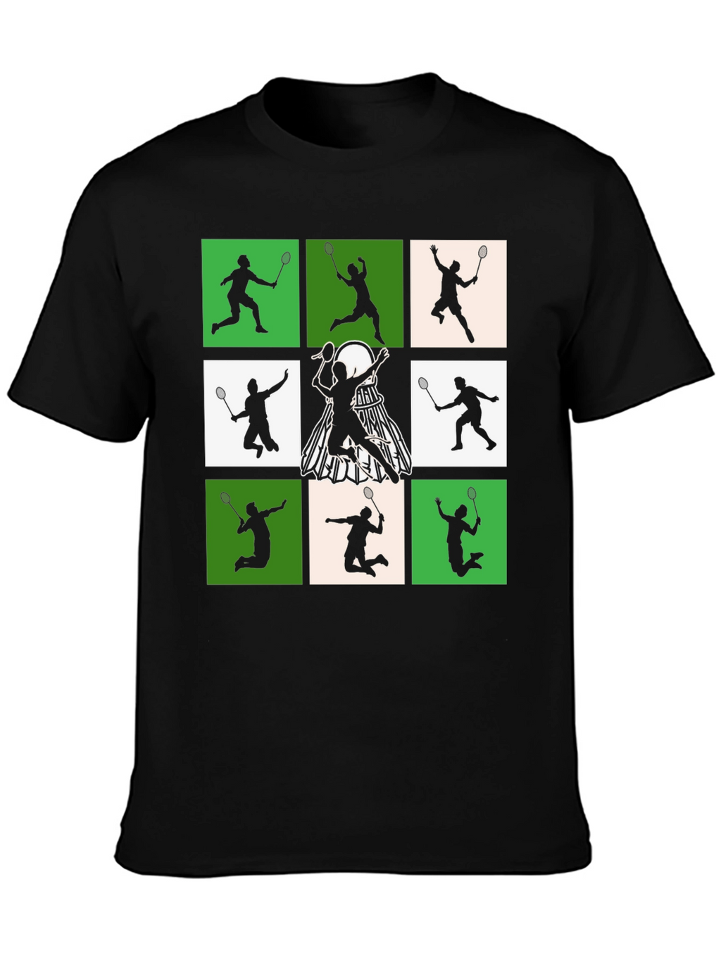 Badminton Player Silhouette Graphic Tee