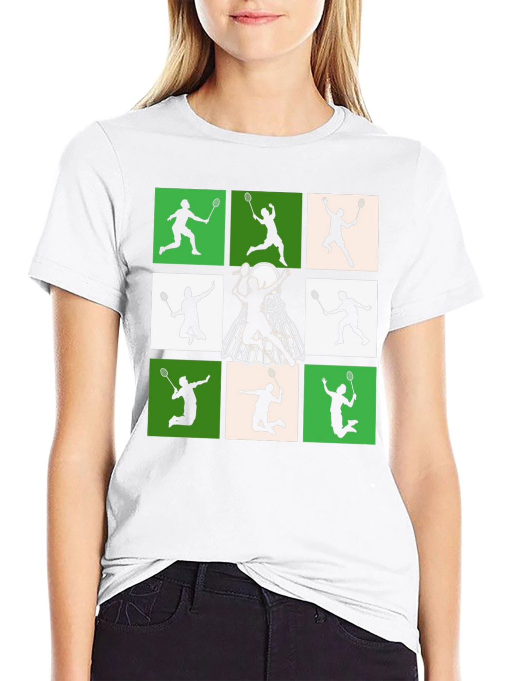 Badminton Player Silhouette Graphic Tee