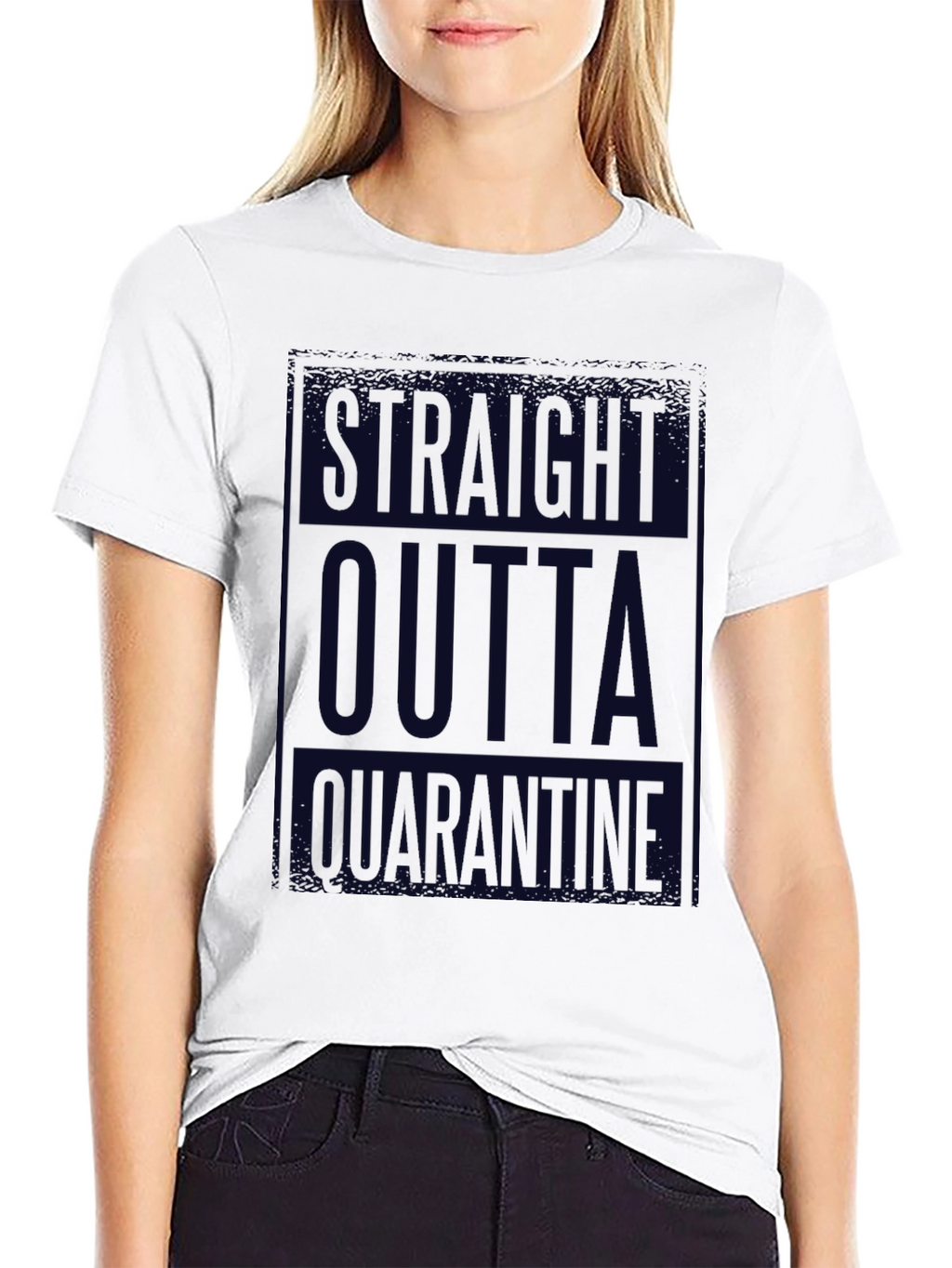 Straight Outta Quarantine Black T-Shirt