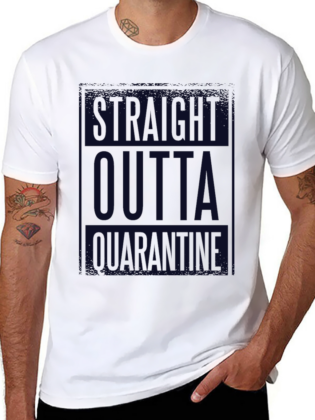 Straight Outta Quarantine Black T-Shirt
