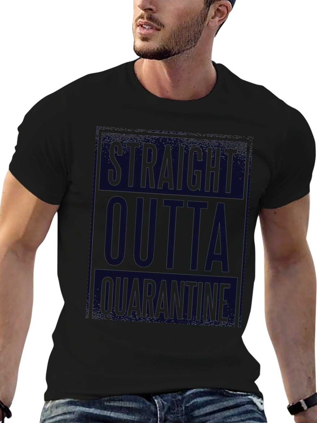 Straight Outta Quarantine Black T-Shirt
