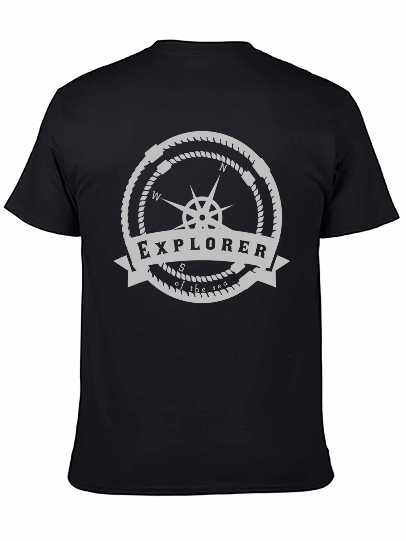 Explorer of the Sea Black Graphic T-Shirt