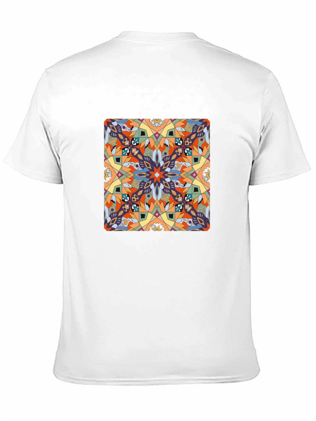 Abstract Pattern Graphic Print Tee - Black