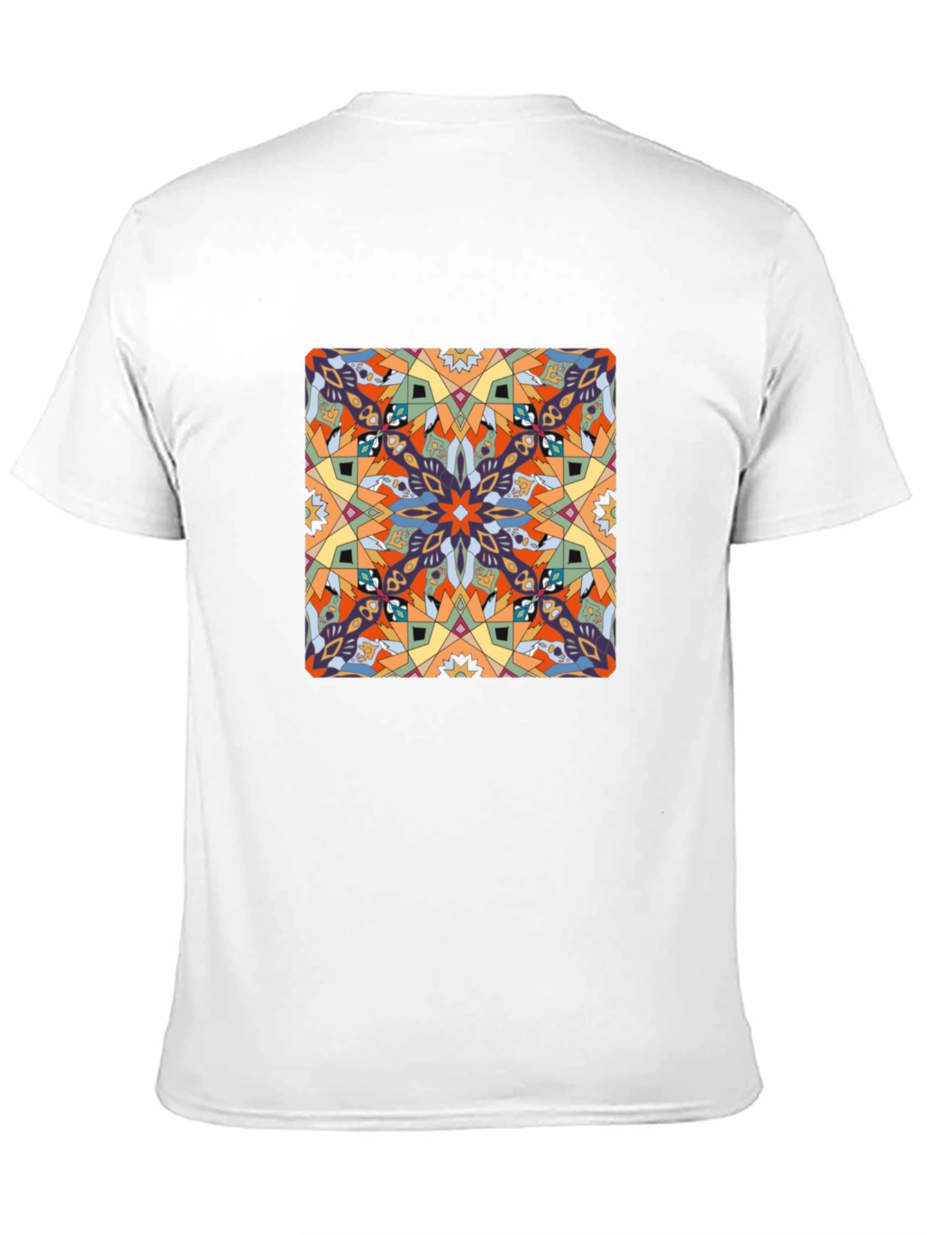 Abstract Pattern Graphic Print Tee - Black
