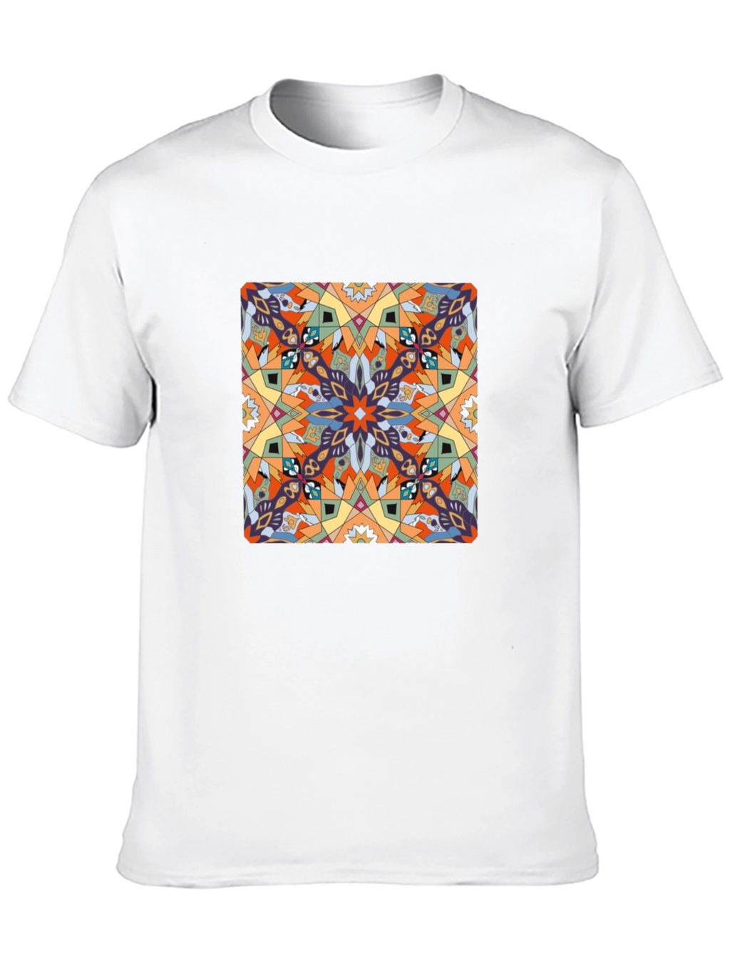 Abstract Pattern Graphic Print Tee - Black