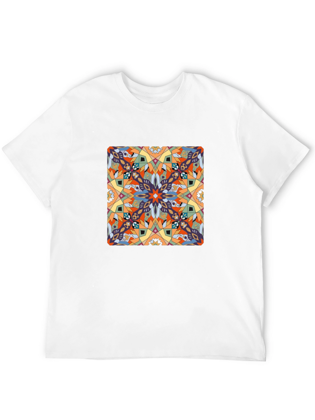 Abstract Pattern Graphic Print Tee - Black