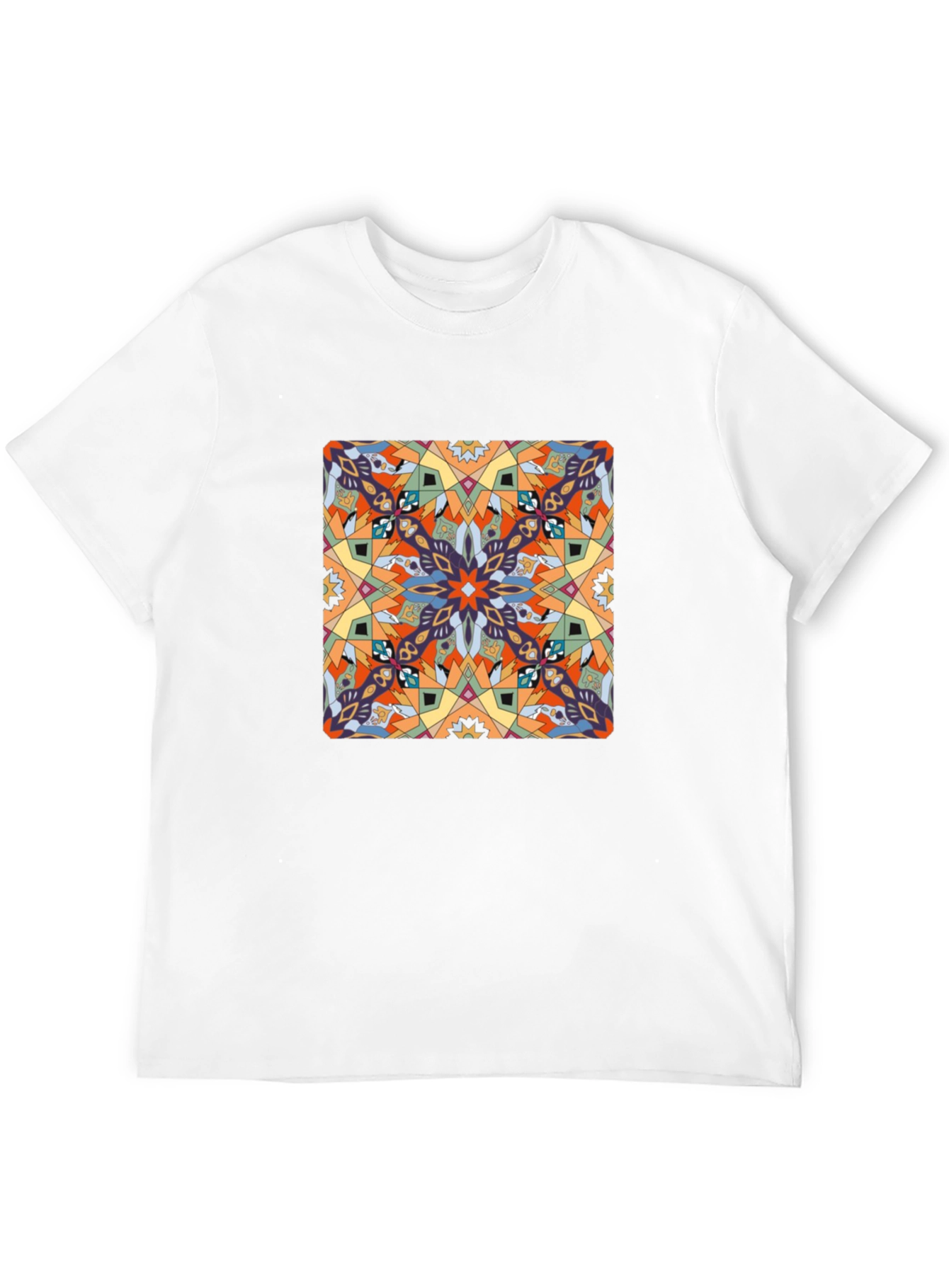 Abstract Pattern Graphic Print Tee - Black