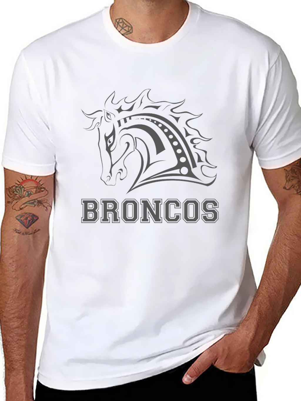 Broncos Horse Tee - Black Graphic T-Shirt