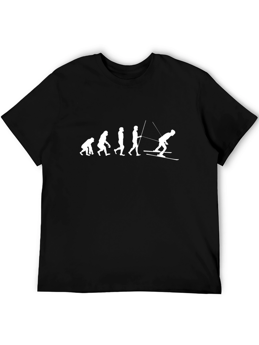 Evolution of Skiing Black T-Shirt
