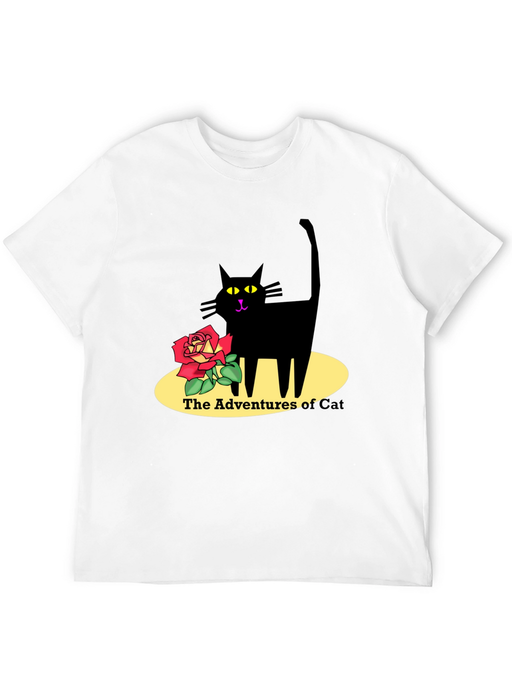 Adventures of Cat Graphic T-Shirt - Black