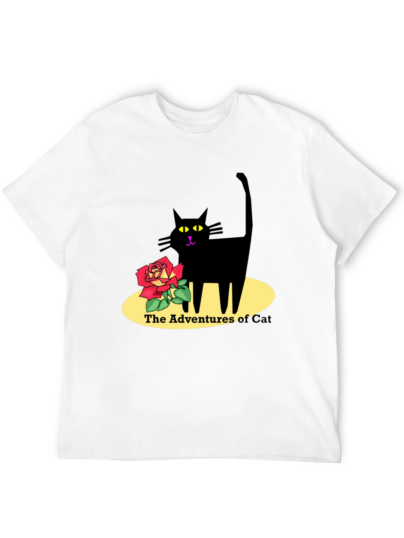 Adventures of Cat Graphic T-Shirt - Black