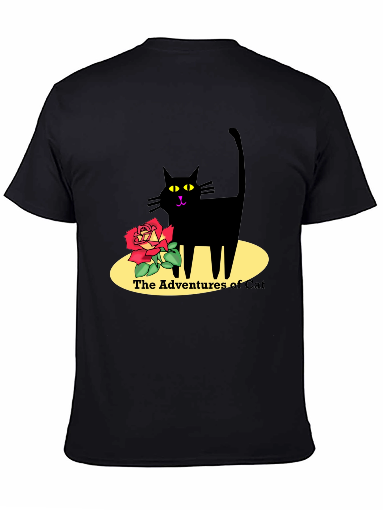 Adventures of Cat Graphic T-Shirt - Black