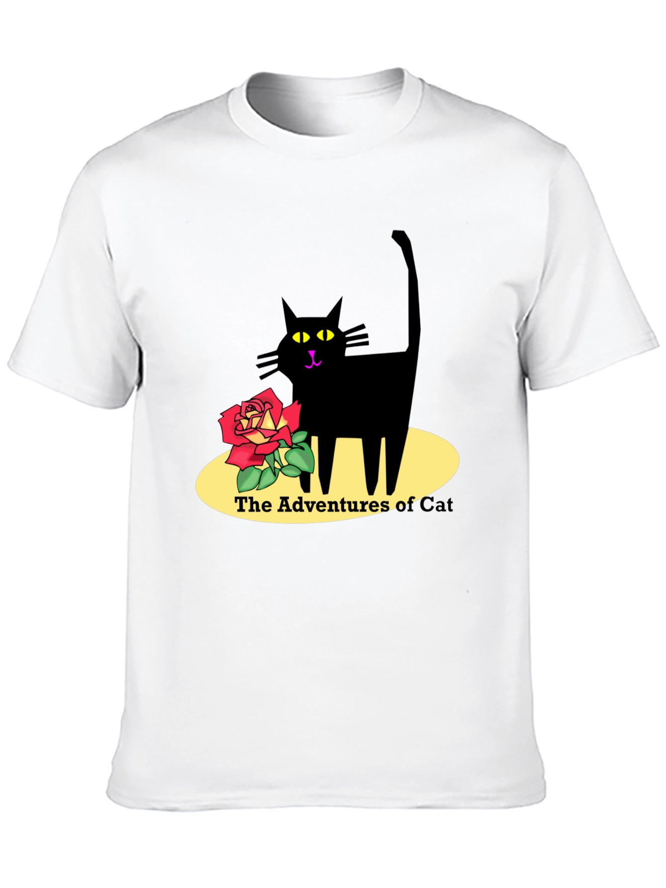 Adventures of Cat Graphic T-Shirt - Black