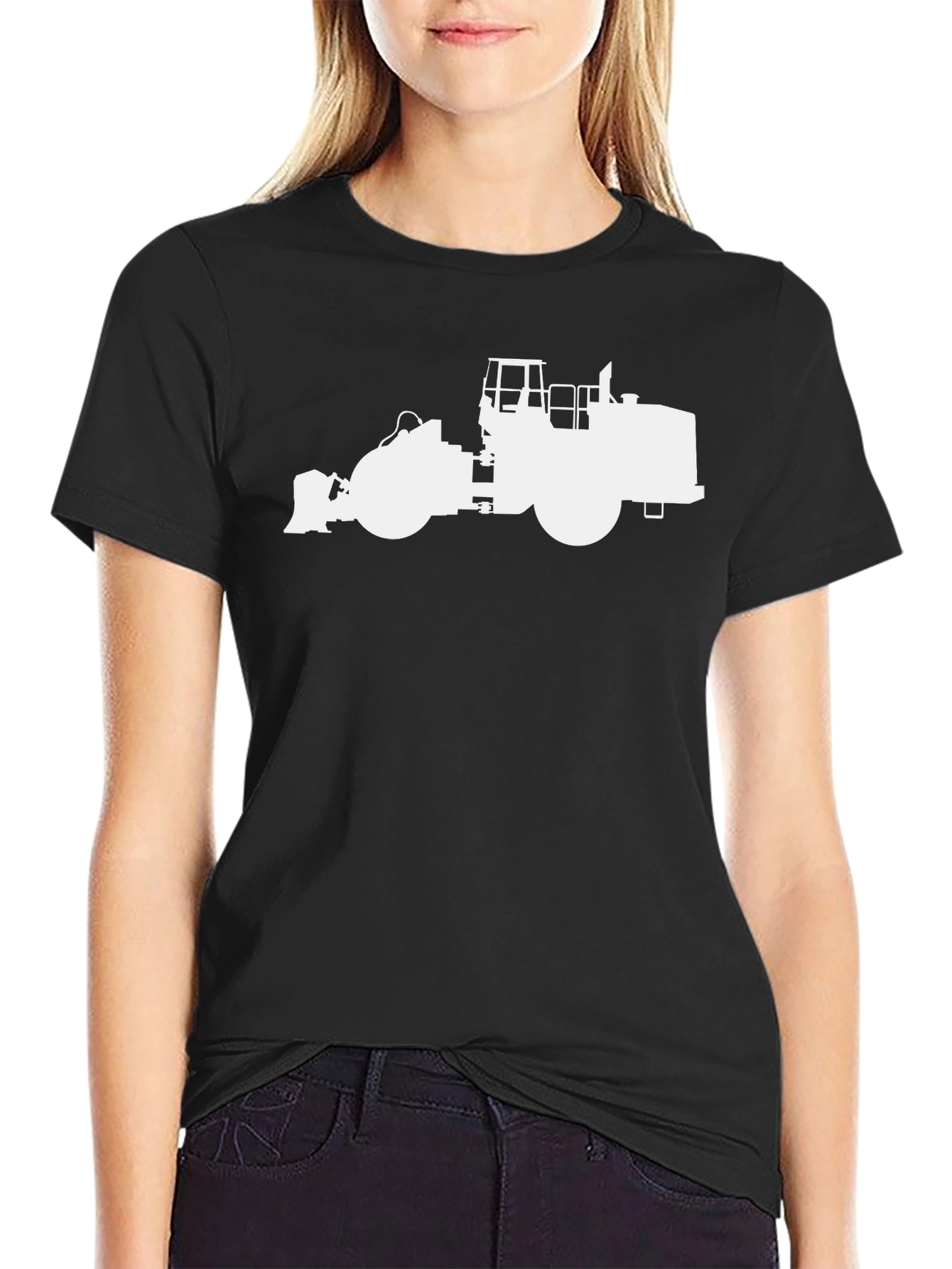 Bulldozer Silhouette T-Shirt - Construction Vehicle Tee