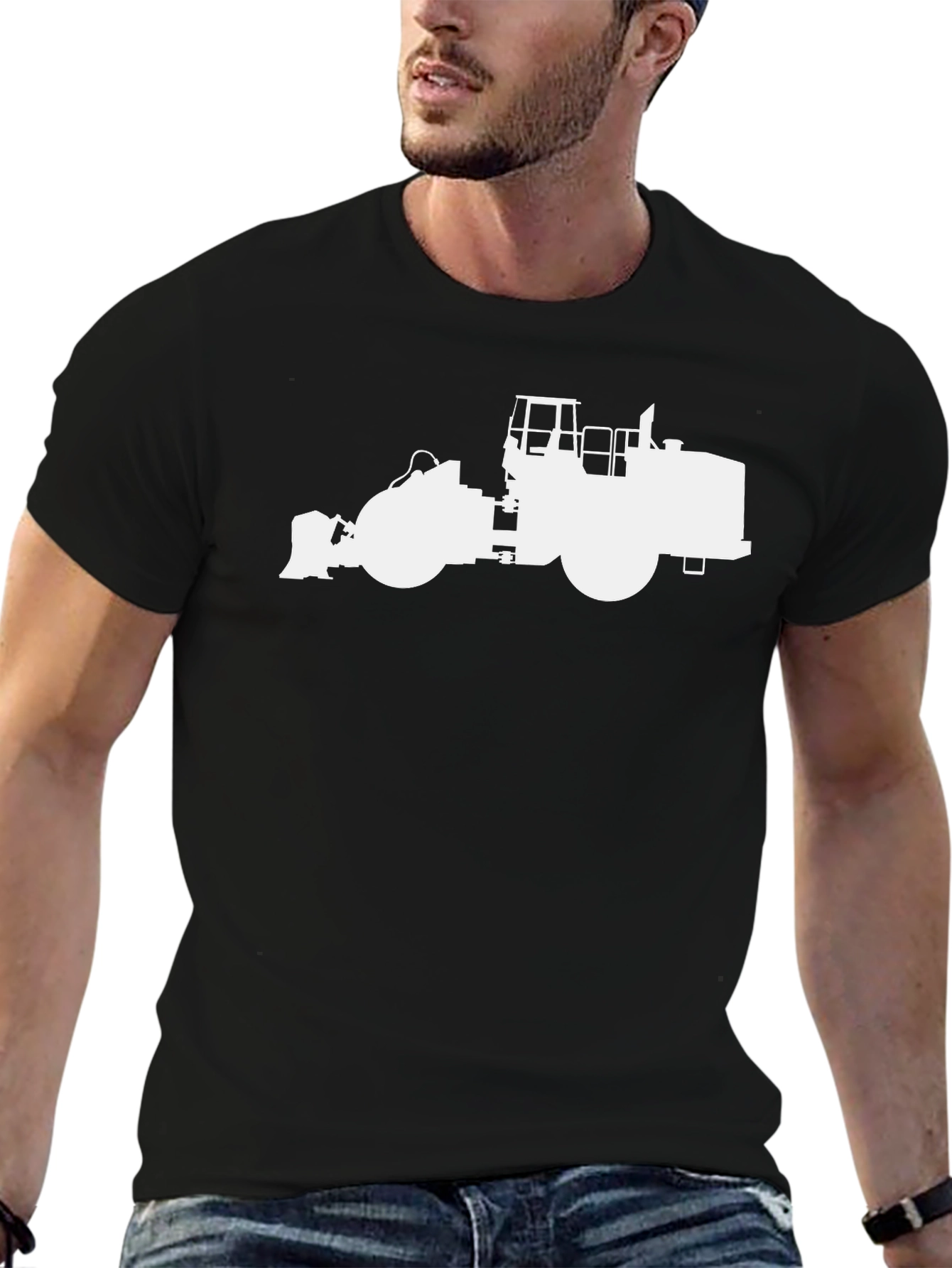 Bulldozer Silhouette T-Shirt - Construction Vehicle Tee