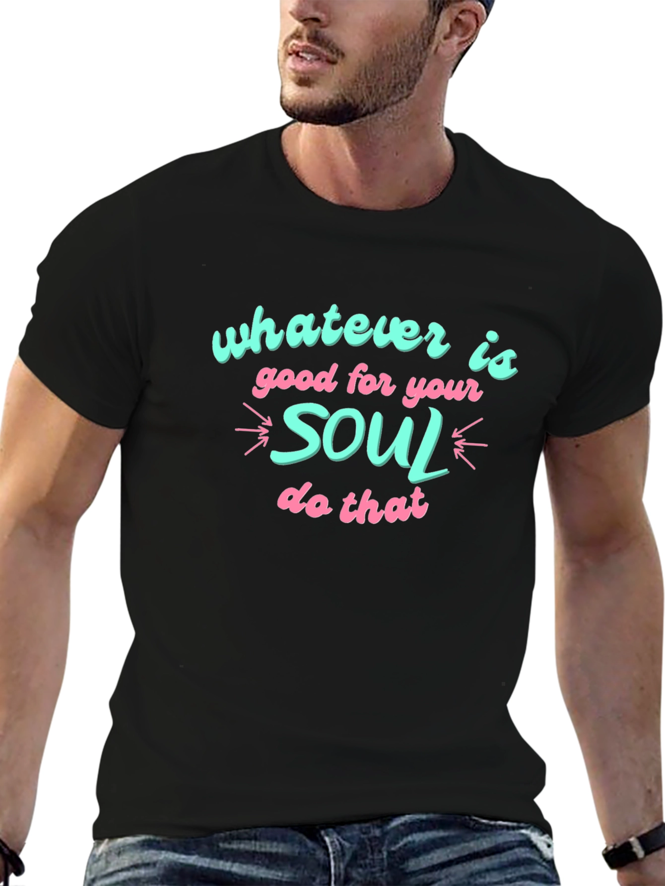Soulful Graphic Print Black T-Shirt