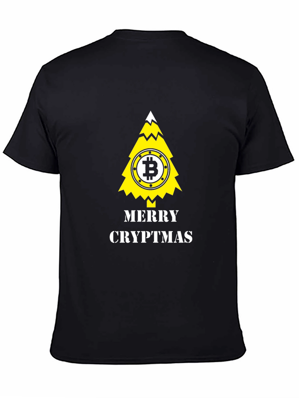 Merry Cryptmas Bitcoin Tree Black T-Shirt