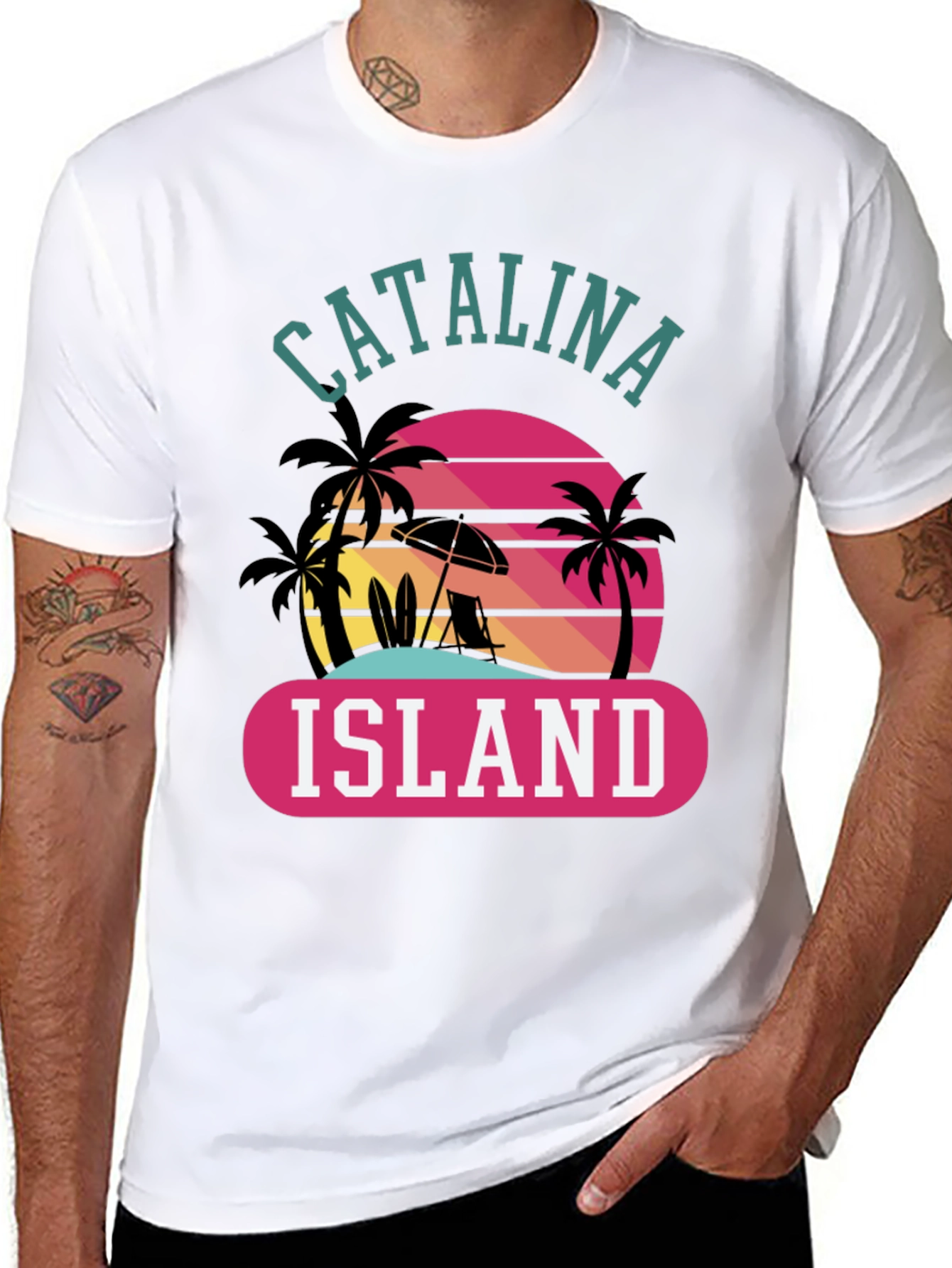 Catalina Island Graphic Tee - Retro Beach Vibes