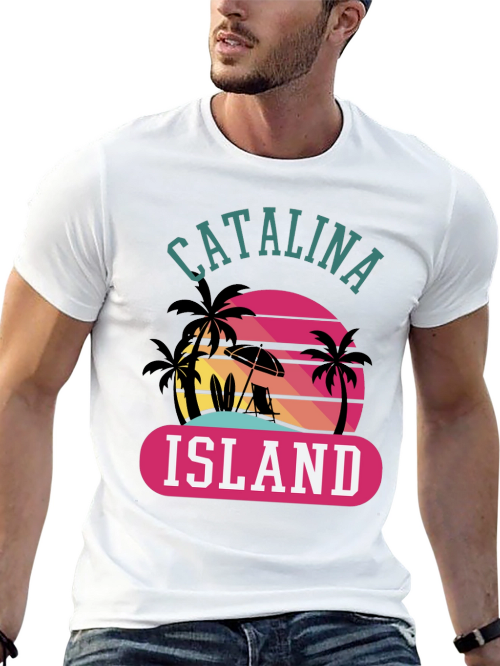 Catalina Island Graphic Tee - Retro Beach Vibes