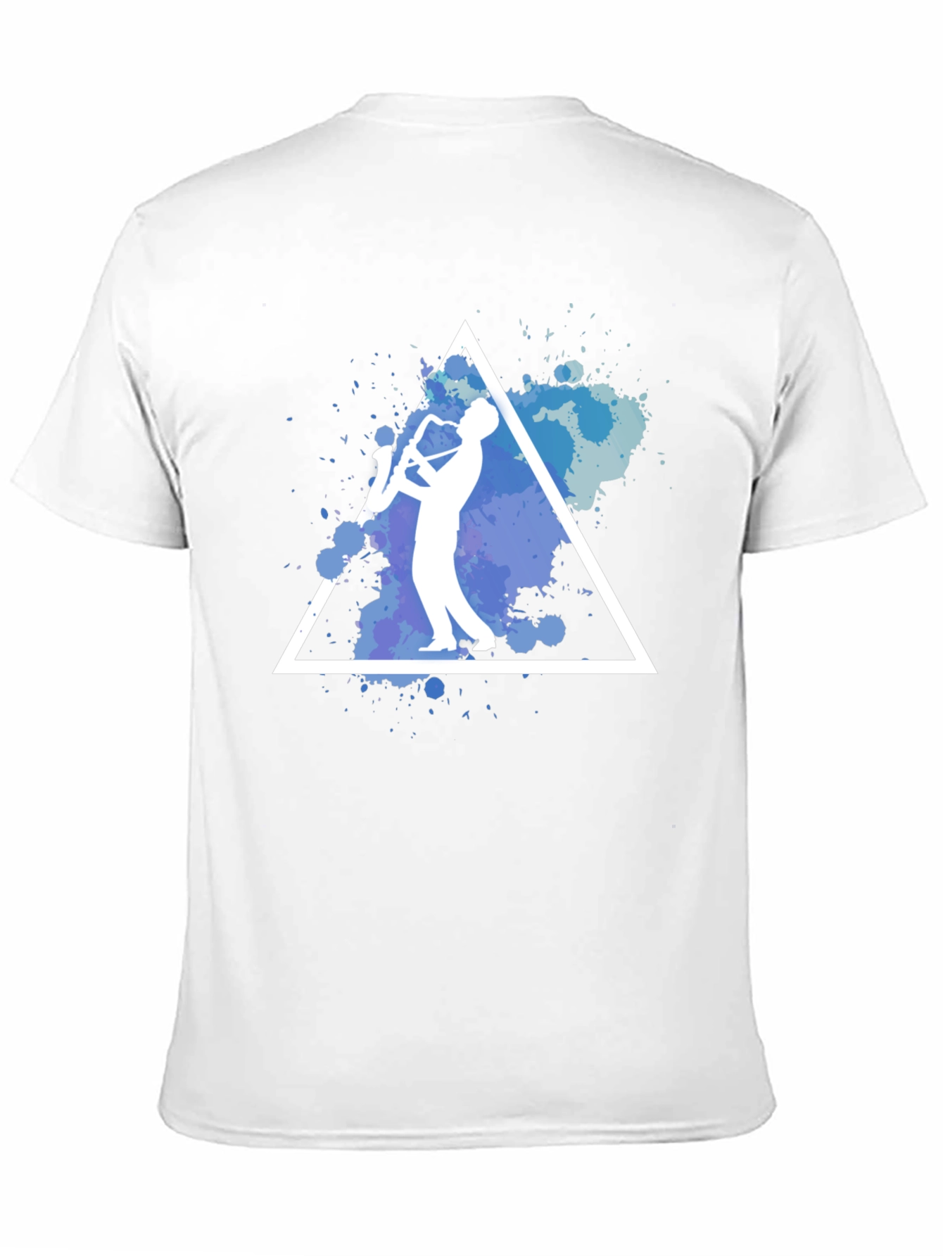 Saxophone Triangle Graphic Print T-Shirt