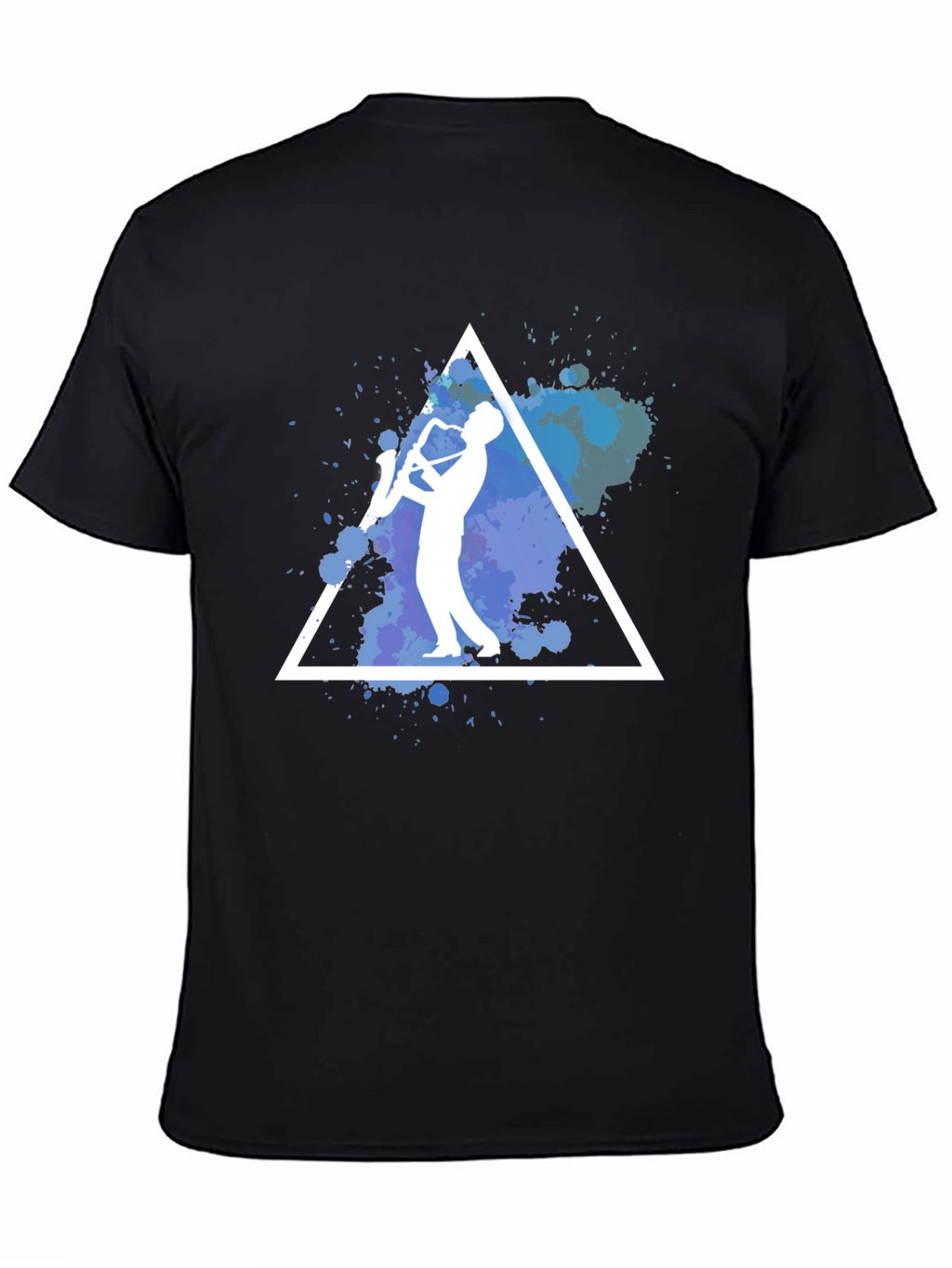 Saxophone Triangle Graphic Print T-Shirt