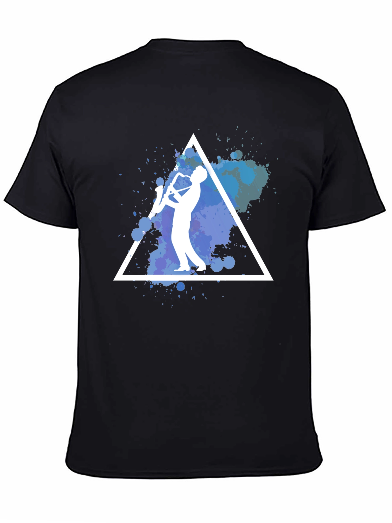Saxophone Triangle Graphic Print T-Shirt