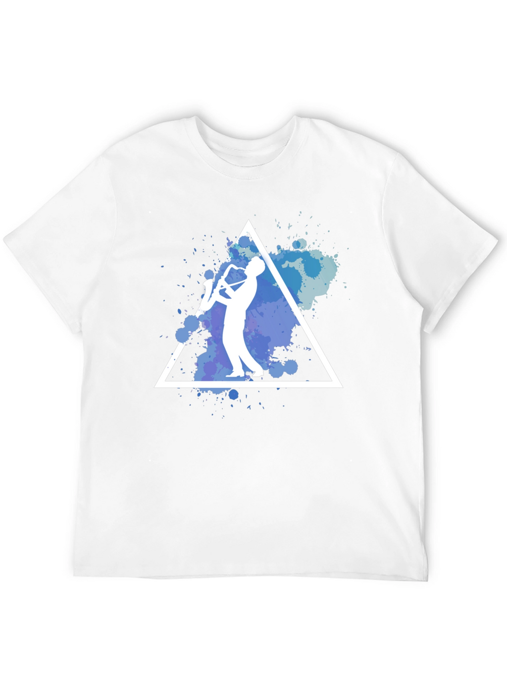 Saxophone Triangle Graphic Print T-Shirt