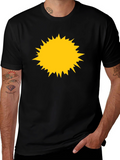 Black Tee with Yellow Starburst Design