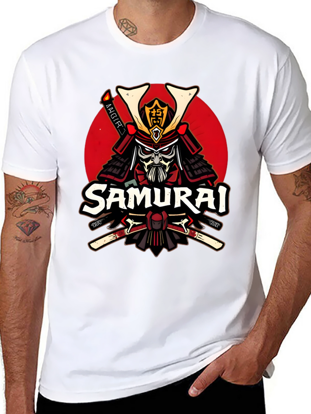 Samurai Warrior Graphic T-Shirt - Black
