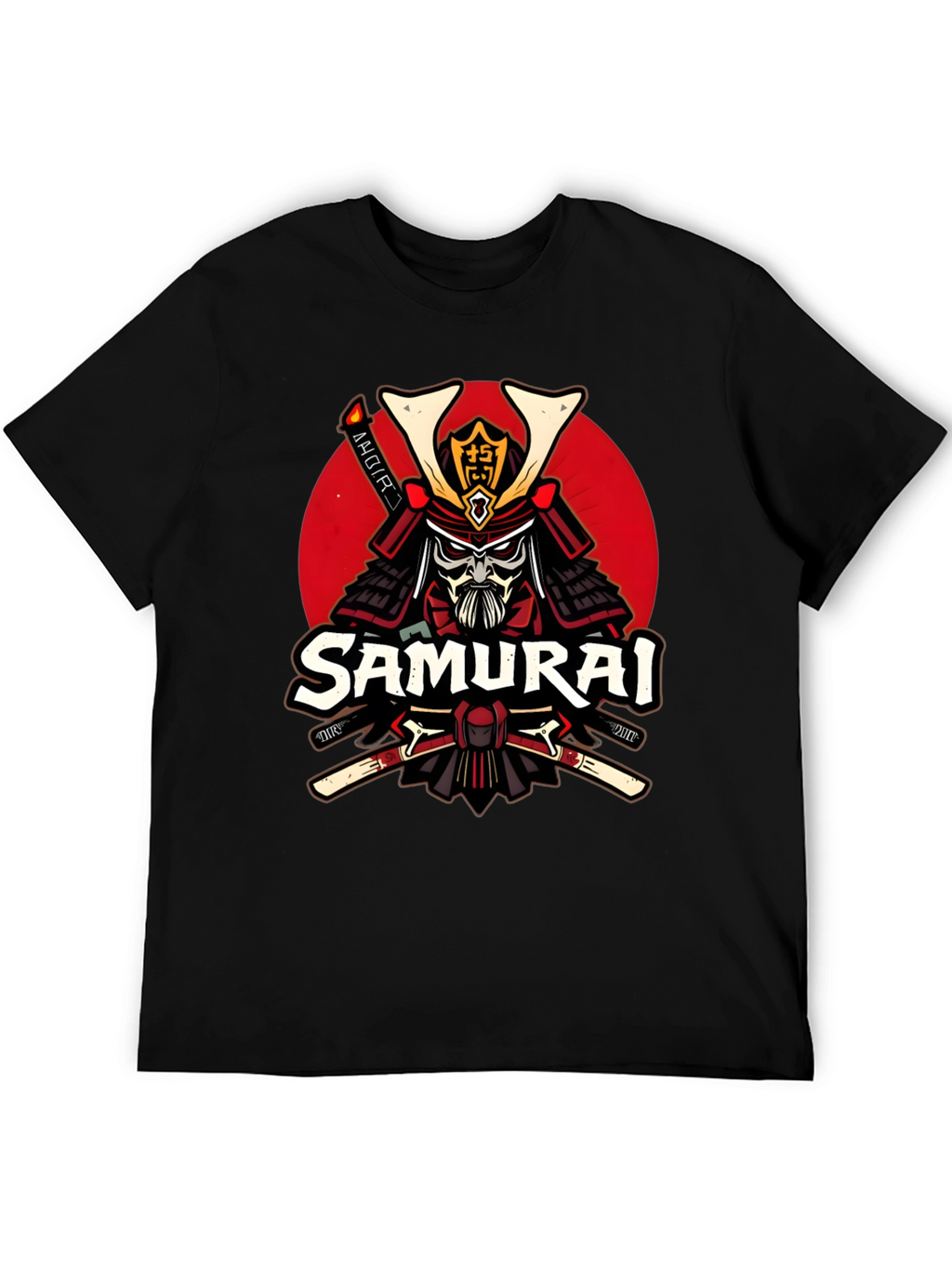 Samurai Warrior Graphic T-Shirt - Black