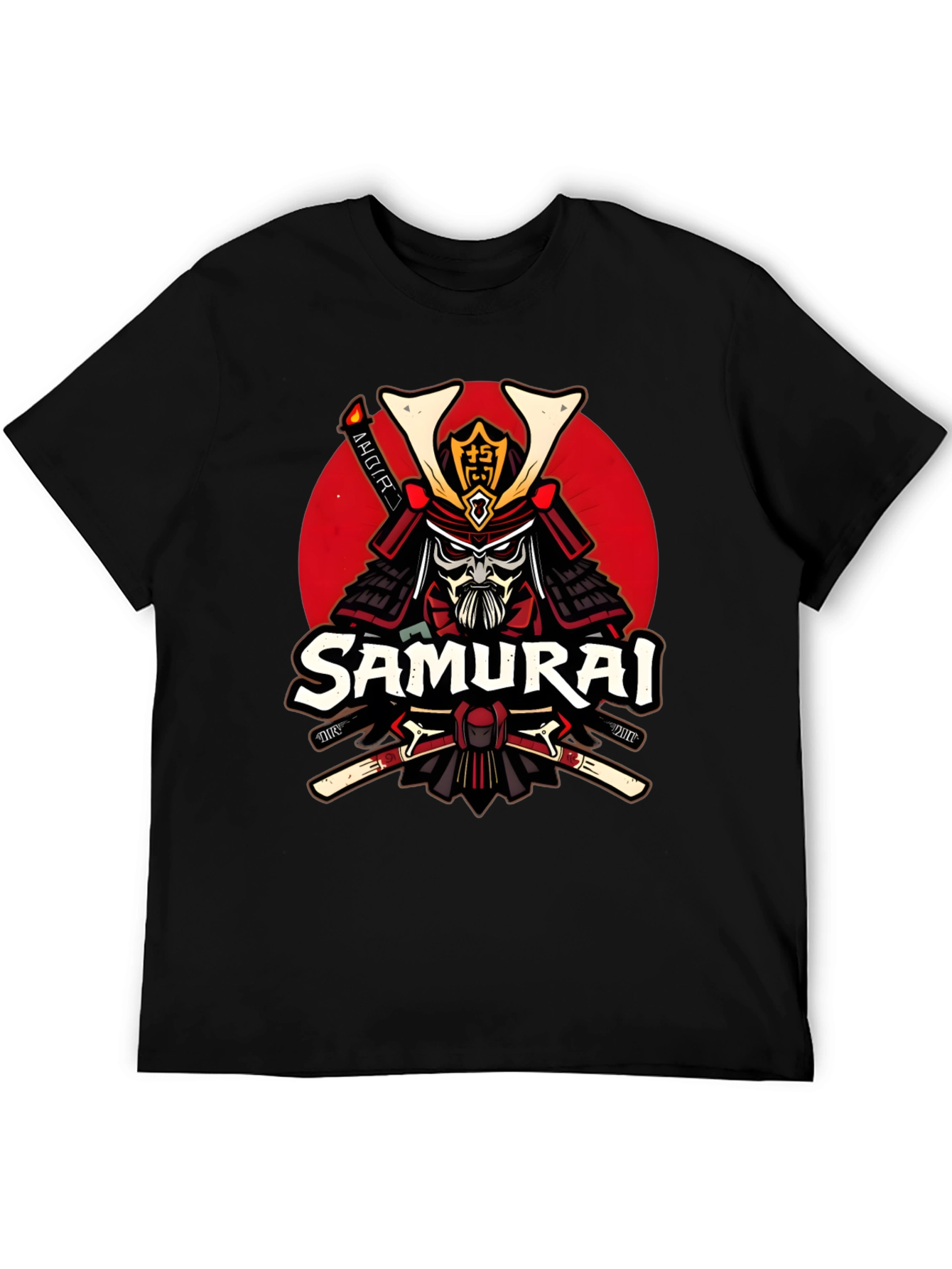Samurai Warrior Graphic T-Shirt - Black