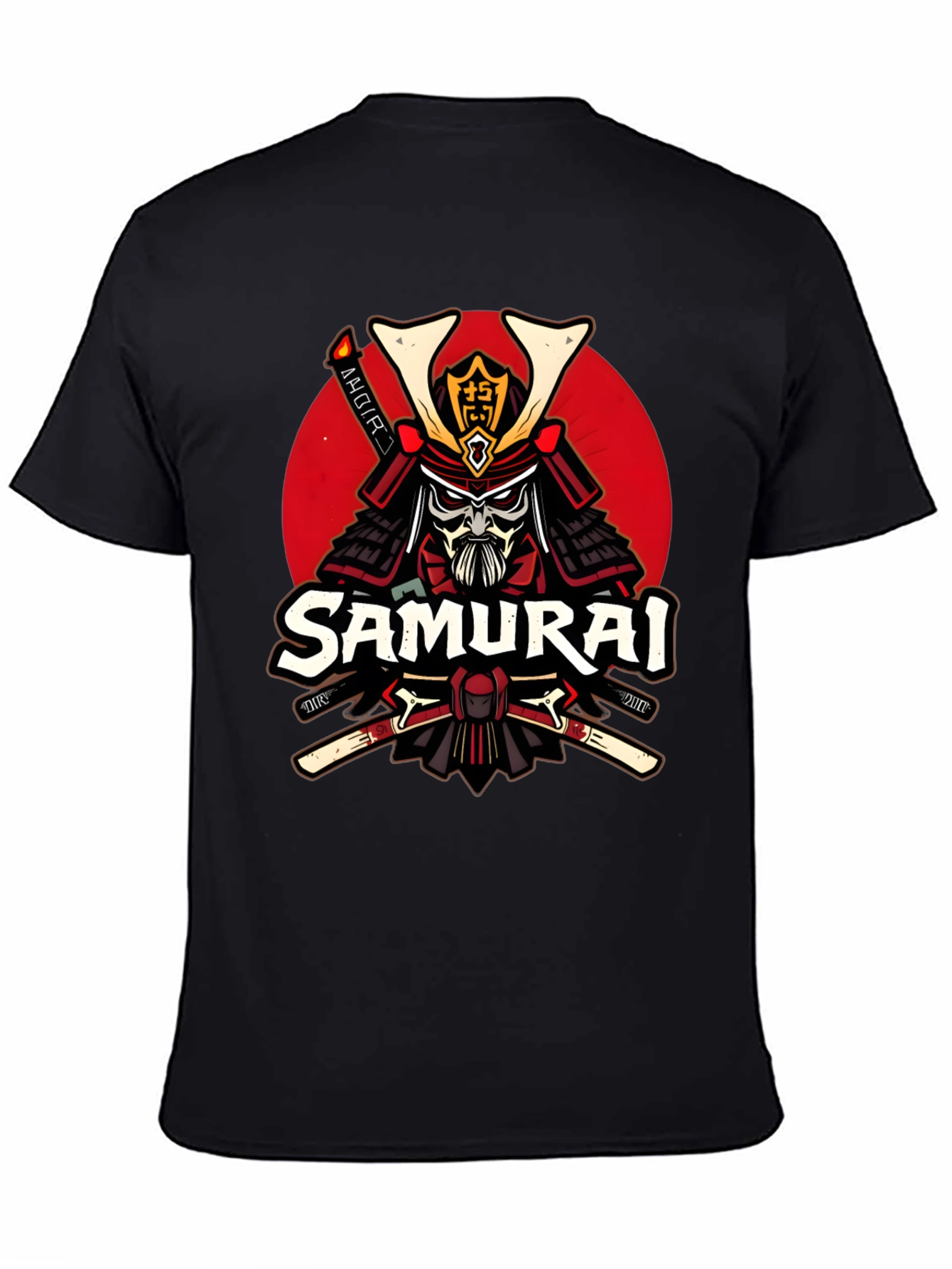 Samurai Warrior Graphic T-Shirt - Black