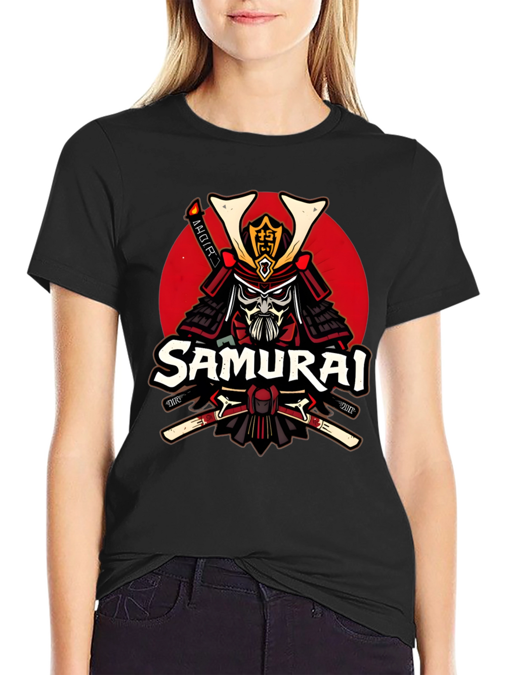 Samurai Warrior Graphic T-Shirt - Black