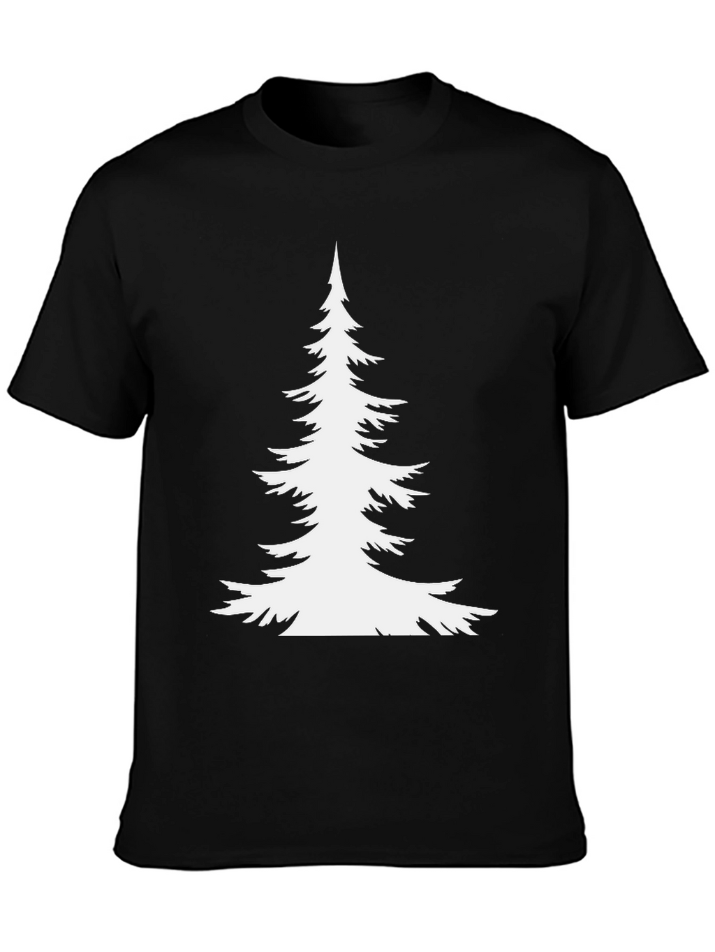 Evergreen Tree Graphic Tee - Black Cotton T-Shirt