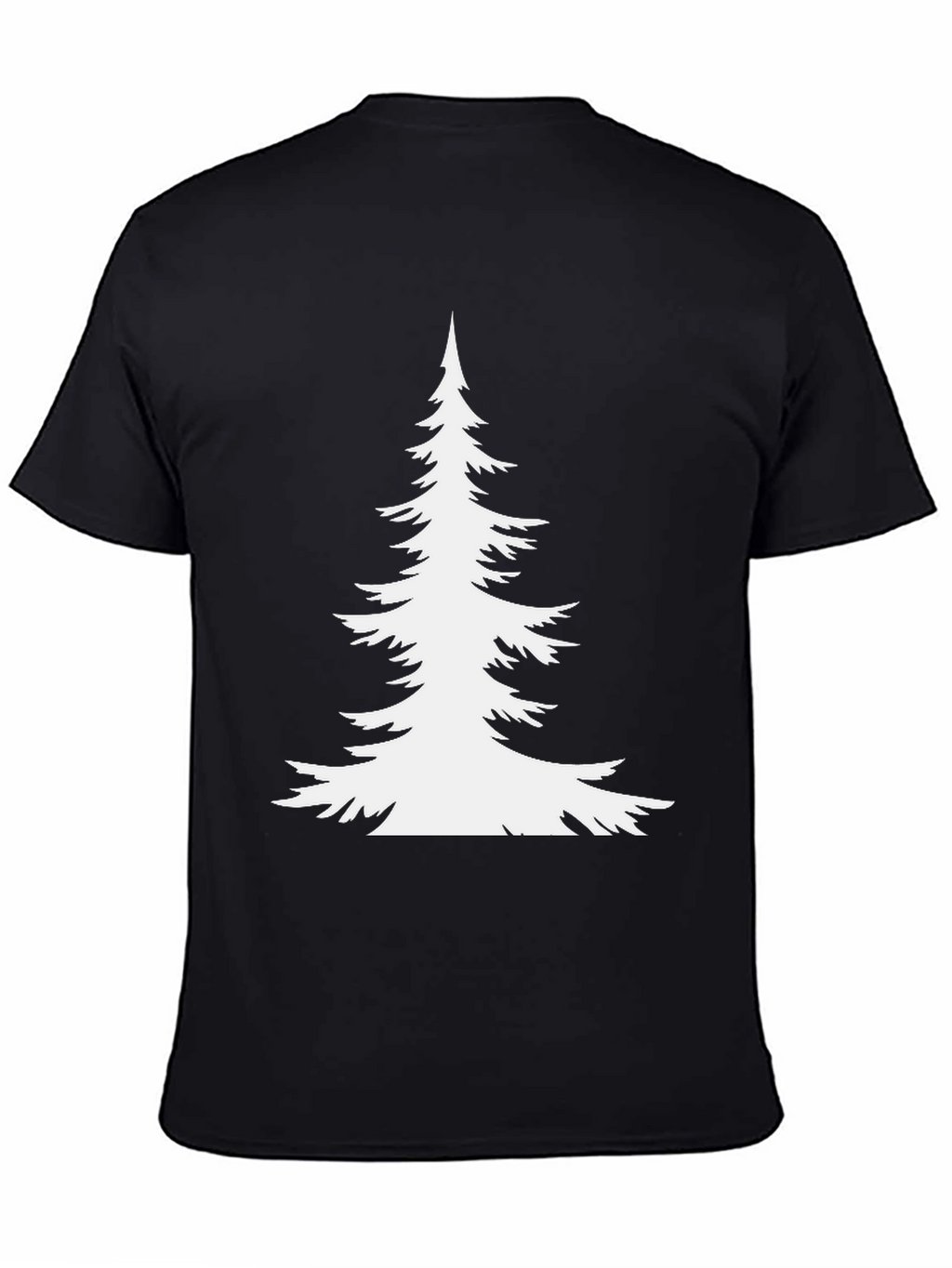 Evergreen Tree Graphic Tee - Black Cotton T-Shirt