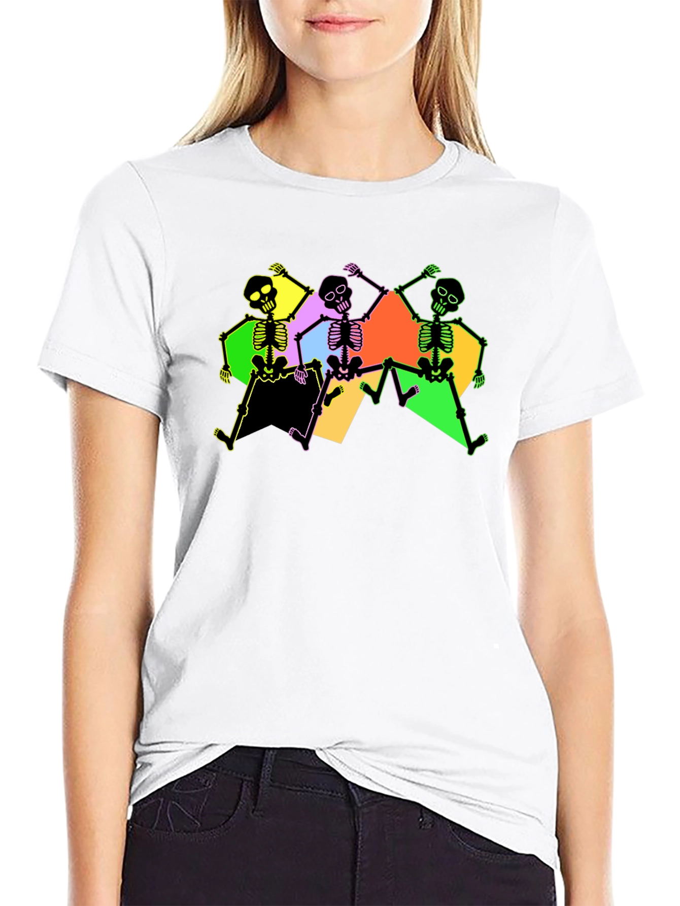 Dancing Skeletons Graphic Tee - Black