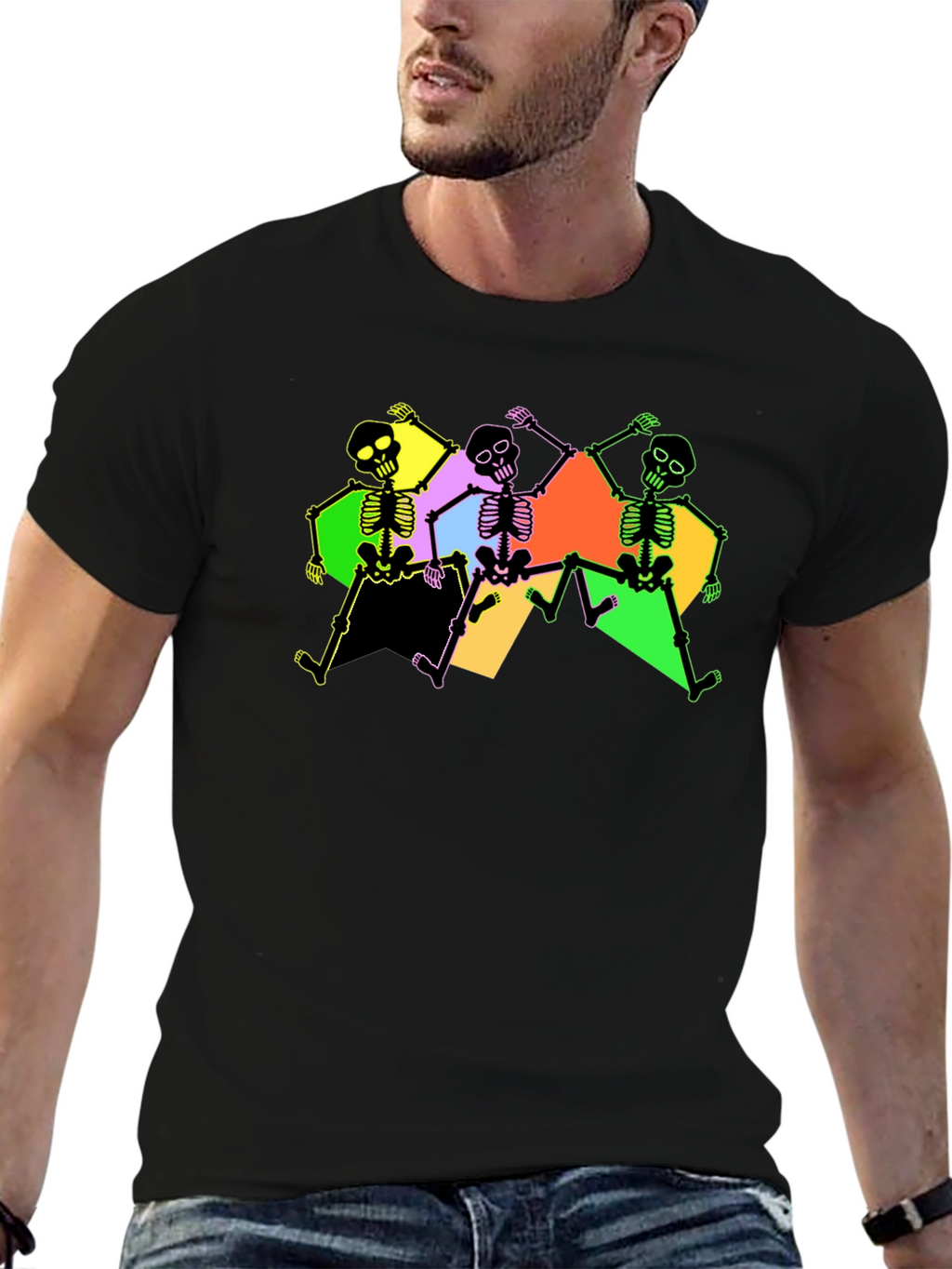 Dancing Skeletons Graphic Tee - Black