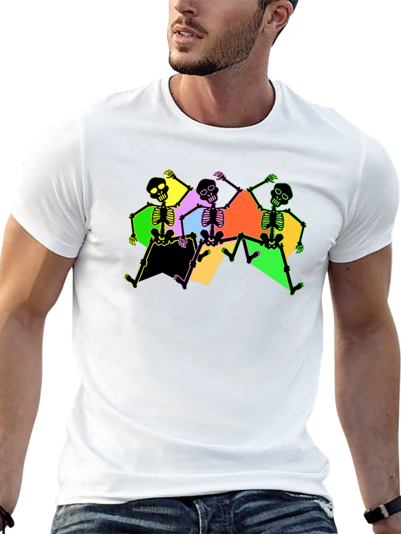 Dancing Skeletons Graphic Tee - Black