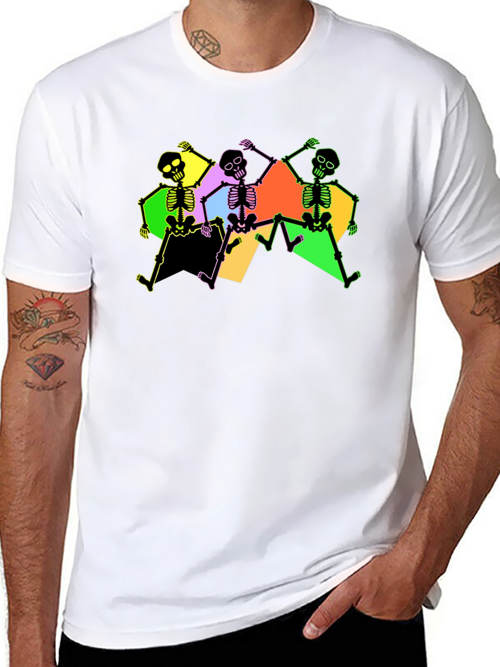 Dancing Skeletons Graphic Tee - Black