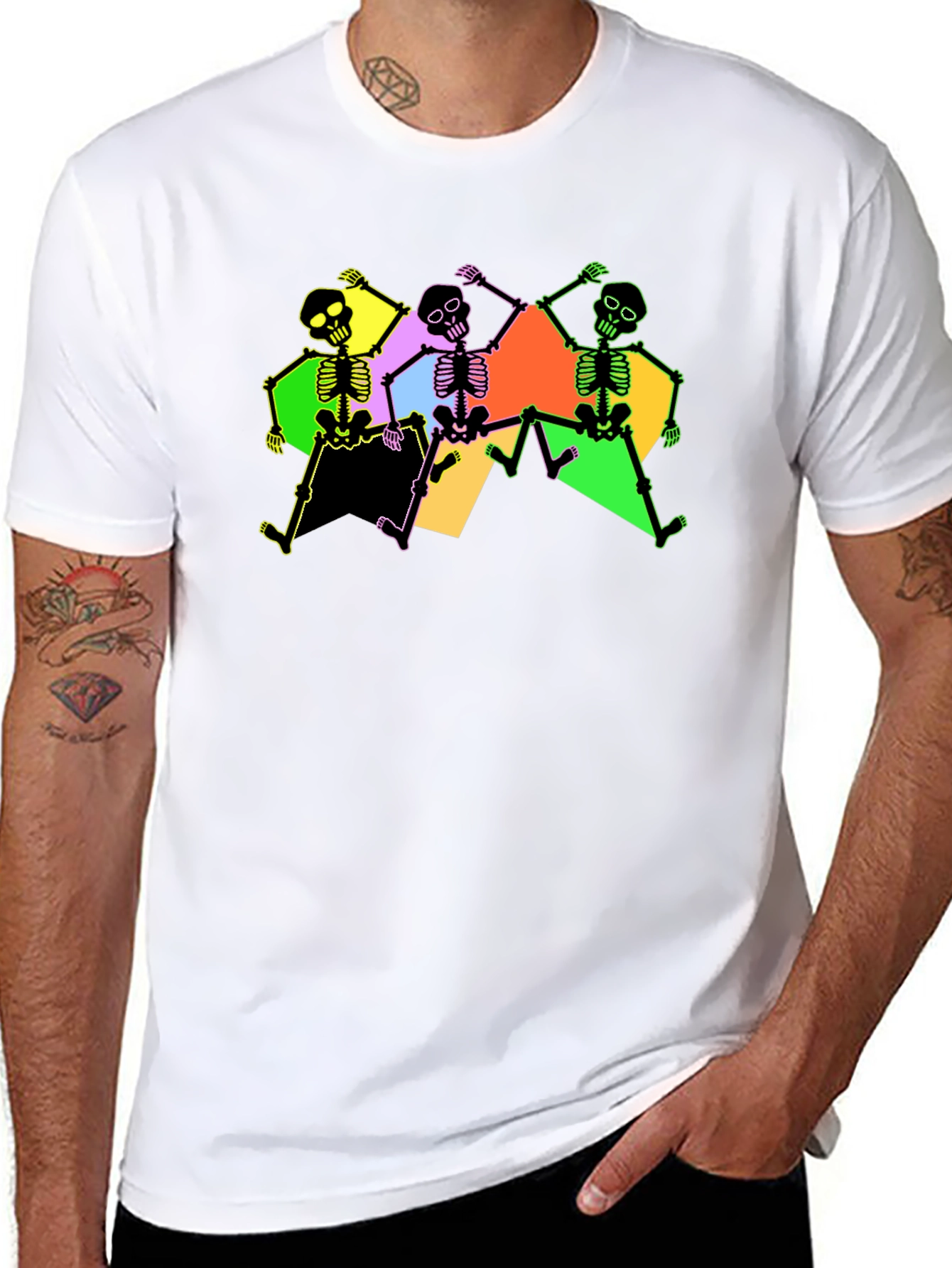 Dancing Skeletons Graphic Tee - Black