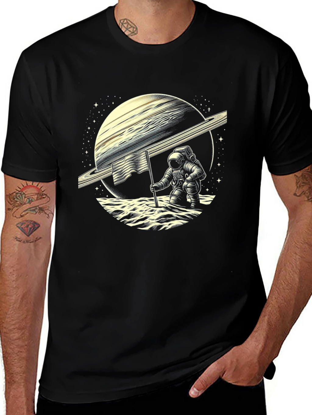 Astronaut Saturn T-Shirt