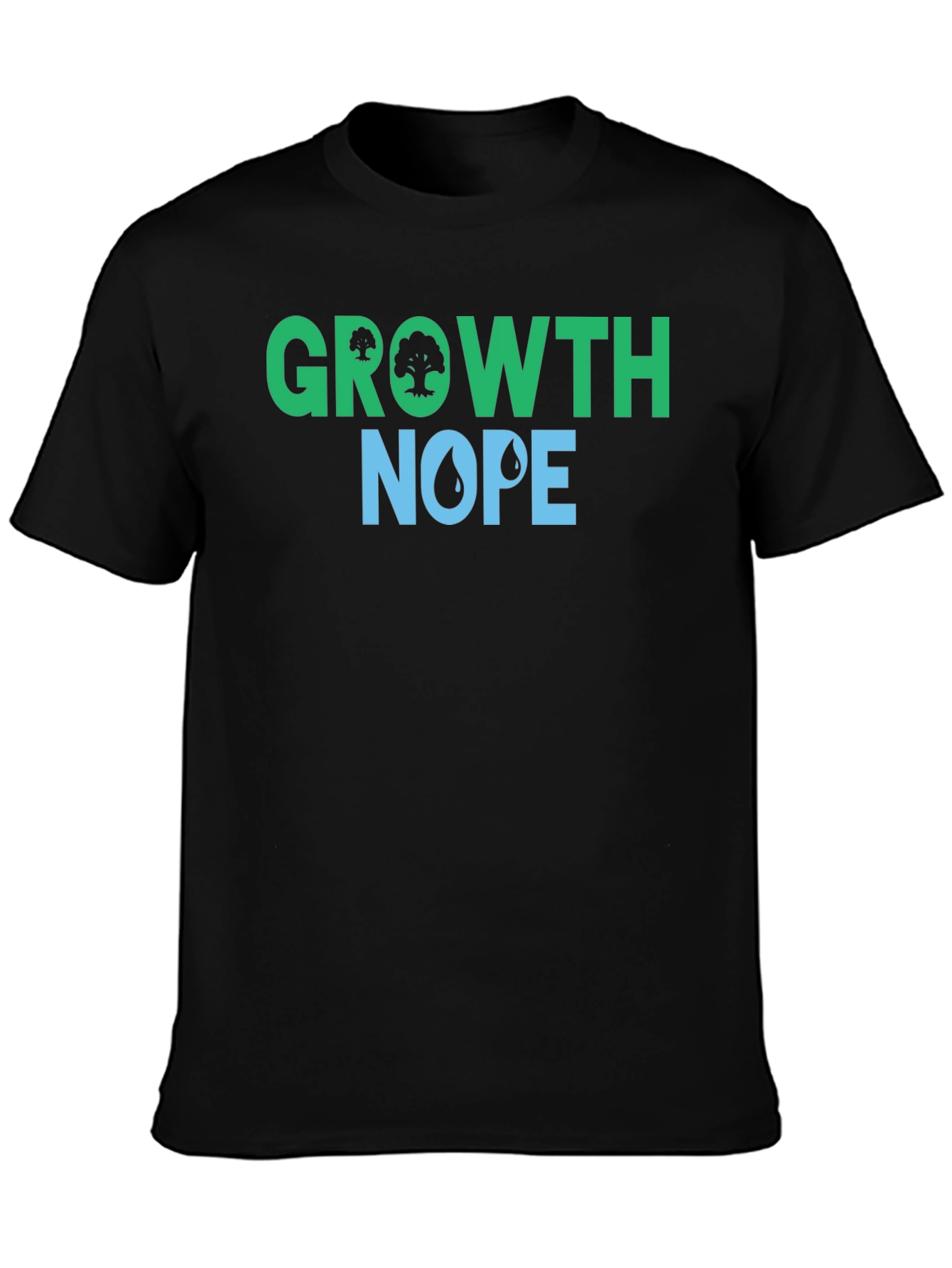 Growth Nope Graphic Tee - Black Cotton T-Shirt
